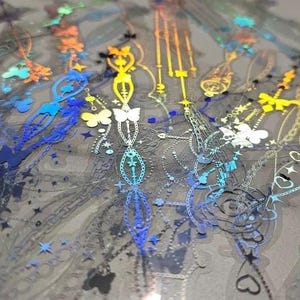 30PCS Holographic Lace Chain Clear Kpop Deco Stickers DIY image 4