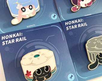 HSR Cat Cake Emaille-Pins, Metall-Pins, Abzeichen-Accessoires, Offizielles Merchandise, Trailblazer Danheng, 7. März, Kafka Blade, Ruan Mei Herta