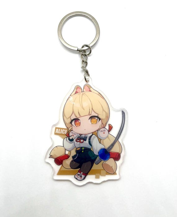 ZZZ Alice Yuzuha Chibi Double Sided Acrylic Charms Key Chains