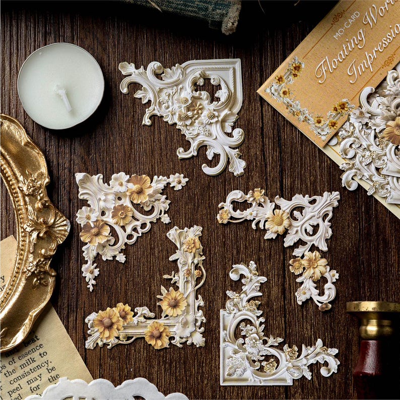 Vintage Emboss Frame Corner Decoration Stickers 20PCS DIY - Etsy