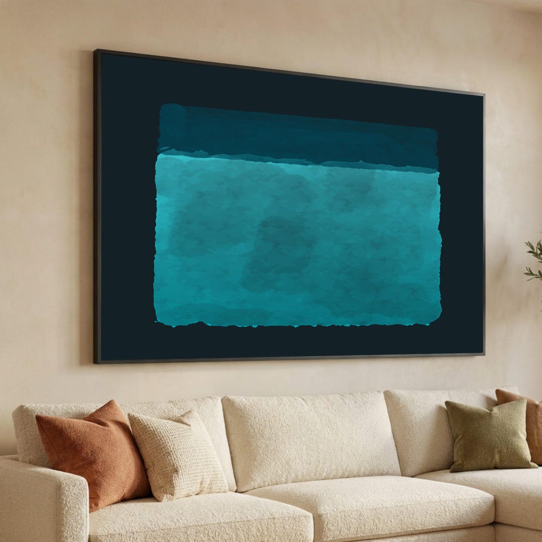 Mark Rothko Style Canvas, Abstract Blue Gradient Canvas, Modern ...
