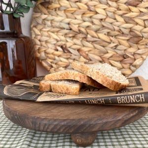 Rustic Wooden Pedestal Serving Board – Handmade Round Riser Stand for Kitchen or Table Decor