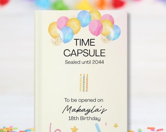 Time Capsule Birthday Memory Guestbook Custom Birthday Party Book Birthday Letters Keepsake Birthday Wish MessageTeime  Notebook