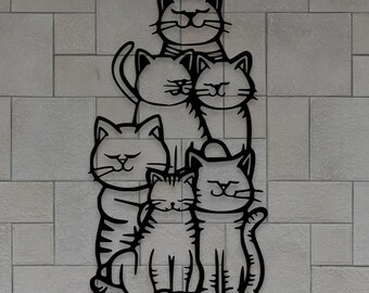 Cats Laser Cut File | Black Cat Wall Decor (Digital Files)