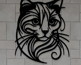 Cat Laser Cut File | Black Cat Wall Decor (Digital Download)