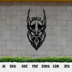 Odin Portrait Dxf Svg Laser Cut Files | Viking Warrior Vector Files | Engraving Decal | Cnc Cutting Router |Digital Vector Instant Download