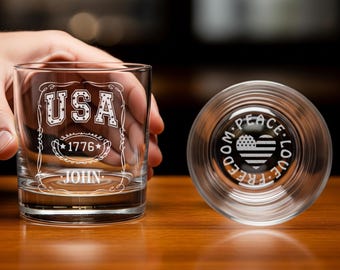 Personalized Glass: Custom Laser Engraved Clear Glass, Monogram Gift for Home