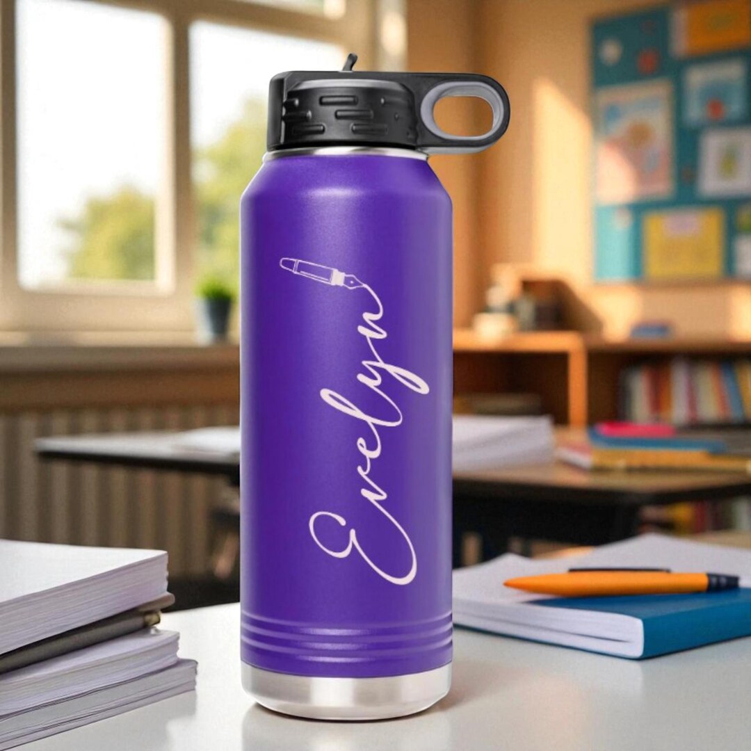 Personalized Custom Water Bottle,name Laser Engraved Stainless Steel ...