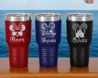 Personalized Disney Travel Mug, Custom First Disney Cruise 2026 Family Trip Tumbler, Disney Epcot Cups
