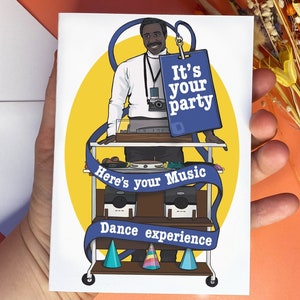 Severance inspired card - 'It's Your Party. Here's Your Music Experience' - Birthday, Wedding, Father's Day, Mother's Day, New Job, SIZE C6