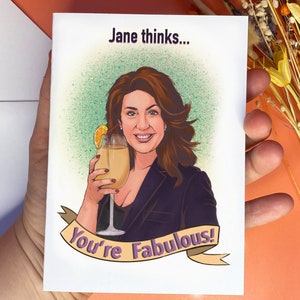 Jane McDonald Birthday Greetings Card - 'You're Fabulous'- Friendship, Birthday, Mother’s Day, British, good luck, congrats, SIZE C6