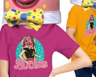 Mr Blobby 90s Barbie inspired 90s Millennial Unisex t-shirt - Blobie - XS, S, M, L, XL, 2XL, 3XL plus size top, pink, blue, yellow, black