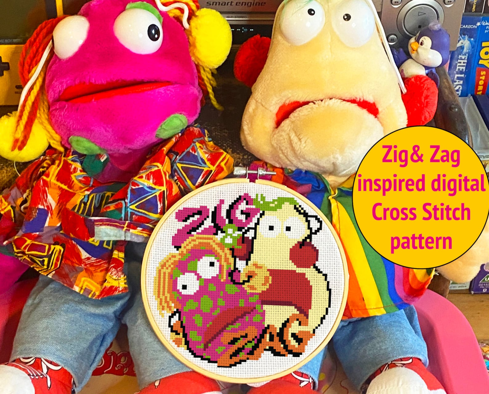 Zig and Zag Inspired Irish Alien Adult Cross Stitch Instant PDF Digital ...