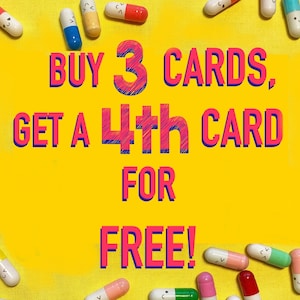 ¡Compre 3 tarjetas y obtenga una cuarta tarjeta GRATIS! Navidad / Cumpleaños / Amistad / Día de la Madre / Día del Padre / Interior en blanco