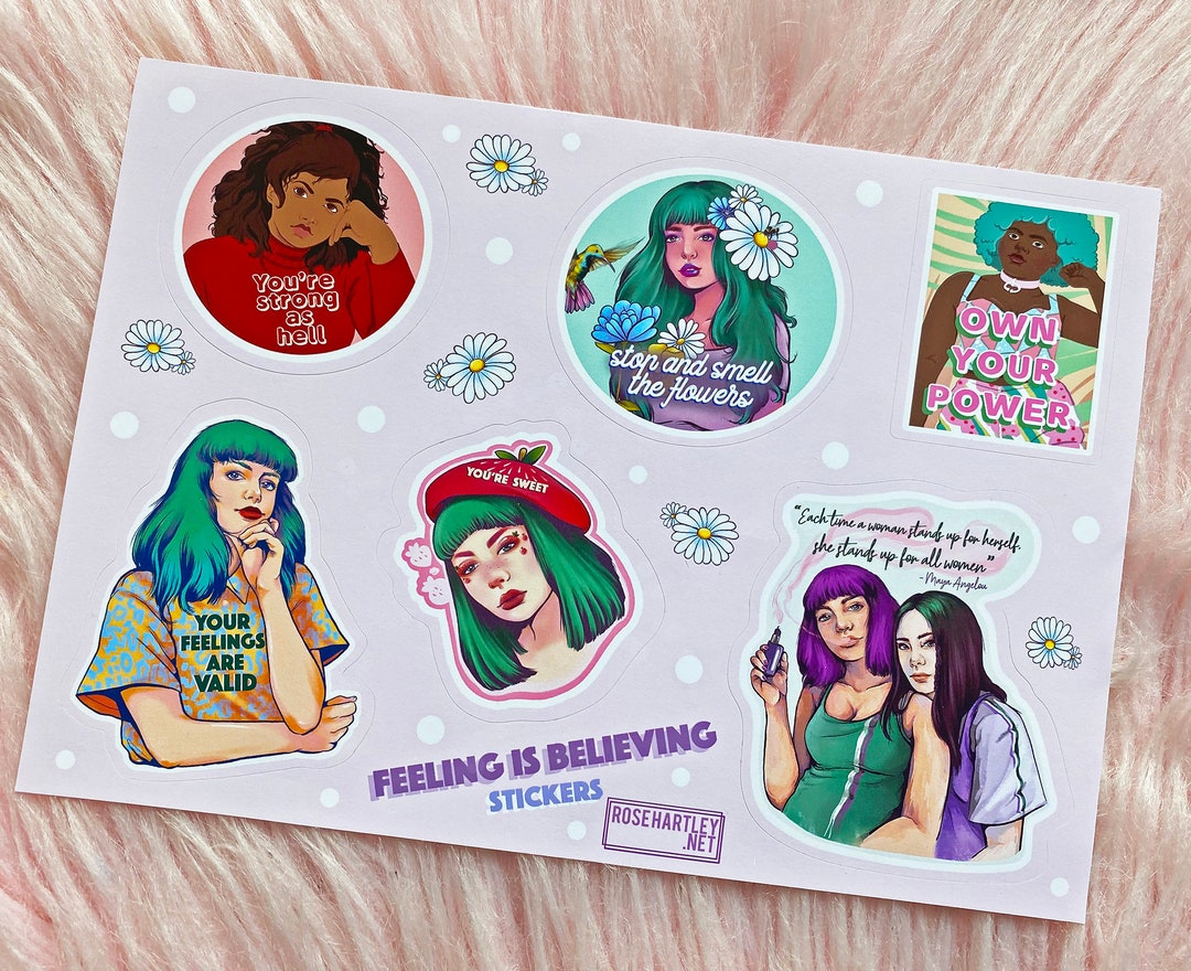 Self Love Feminist Inspired A5 Vinyl Sticker Sheet - 'feeling is ...