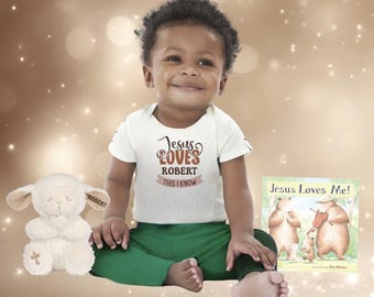 Jesus Loves Me This I know, Jesus Loves Me Christmas gift, Jesus Loves Me new baby gift, Baby Baptism gift, Jesus Loves Me Easter baby gift
