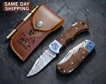 Fisherman Gift, Engraved Pocket Knife, Fishing Gifts, Personalized Folding Knife, Husband, Boyfriend Gift, Retirement Gift, Fishermen Knives