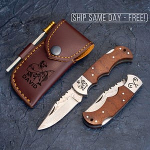 Fisherman Gift, Engraved Pocket Knife, Fishing Gifts, Personalized Folding Knife, Husband, Boyfriend Gift, Retirement Gift, Fishermen Knives