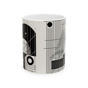 Modern Geometric Ceramic Coffee Mug  Stylish Gift for Coffee & Art Lovers  Unique Contemporary Design