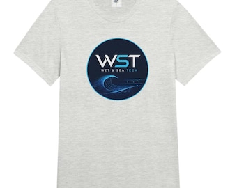 WST Techwave T-Shirt – Minimal Ocean Tech Tee – Cyber Coastal Design - Unisex Triblend Crew Neck T-Shirt