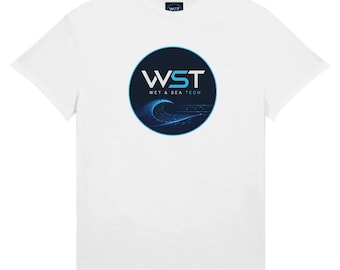 WST Techwave T-Shirt – Minimal Ocean Tech Tee – Cyber Coastal Design