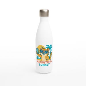 483 ml (17 oz) White Stainless Steel Water Bottle