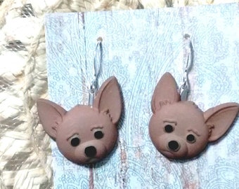 Dog earrings, dog jewelry, dog accessories, chihuahuas, puppy lovers, dog lovers, dog gifts, animal earrings, gifts under 10, teacher gifts