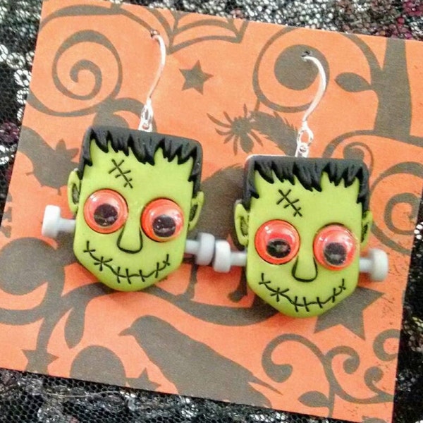 Halloween jewelry, Frankenstein jewelry, fall jewelry, Halloween earrings, Halloween costumes, Halloween gifts, gifts under 10, teacher gift