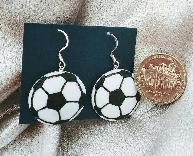 WYSIWYG Fashion Handmade Soccer Ball Drop Earrings, Vintage Soccer Ball Earring Jewelry Gift For Women Dropshipping