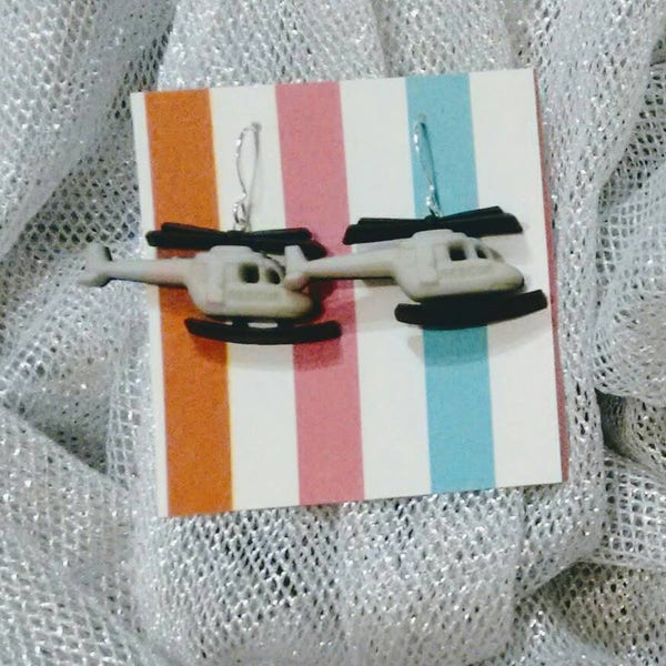 Helicopter earrings, helicopter jewelry, helicopter gifts, chopper earrings, gifts for pilots, gifts under 10, inexpensive earrings, helos