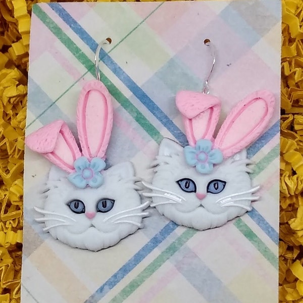 Easter earrings, easter bunny, easter rabbit, gift for her, gifts under 10, easter gift, teacher jewelry, cat earrings, bunny ears, under 10