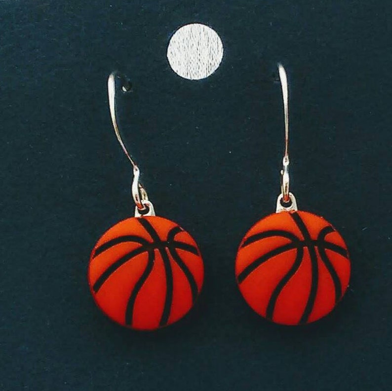 Basketball Earrings Sports Earrings Basketball Jewelry Etsy