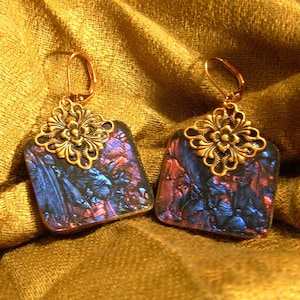 blue glass earrings, red glass earrings, stained glass earrings, stained glass jewelry, stained glass gifts, van gogh, mothers day gifts,