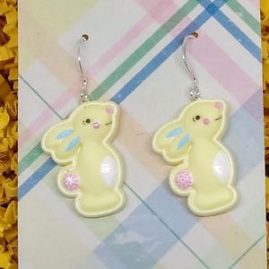 easter bunny earrings, bunny rabbit gifts, animal earrings, cute earrings, basket stuffers, bunny rabbits, gift for wife, gift for daughter