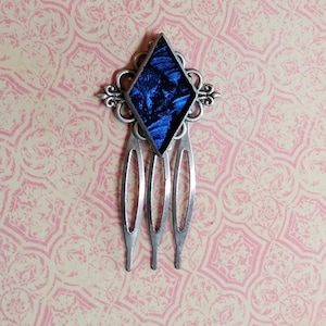 Elegant Van Gogh Stained Glass Hair Combs - For Updos, Ponytails, Braids - Formals and Weddings