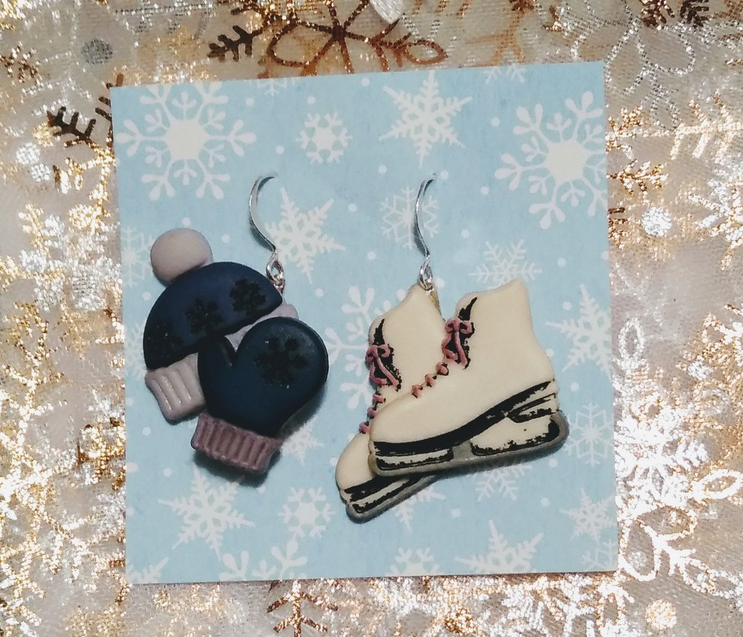 Skating Earrings Figure Skating Ice Skating Earrings Sports Etsy