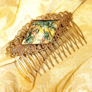 Art Nouveau Hair Comb, Van Gogh Inspired Bridal Hair Accessory, Wedding Updo Comb, Renaissance Faire Gift for Her