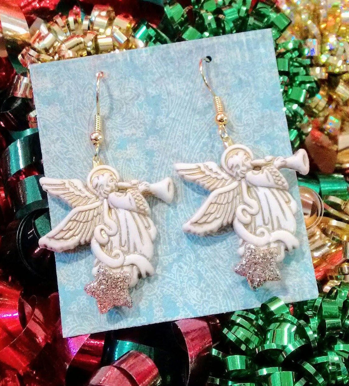 Christmas angel earrings deals