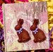 easter jewelry, easter earrings, easter bunny, chocolate bunnies, easter rabbit, gift for her, gifts under 10, easter gift, teacher jewelry 