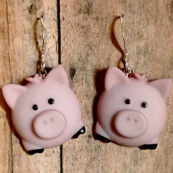 pig earrings, pig jewelry, pig gifts, pig accessories, pet gifts, gifts under 10, teacher jewelry, farm jewelry, farm earrings, farm gifts