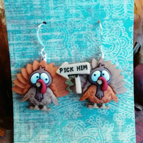 turkey jewelry, turkey earrings, thanksgiving earrings, fall earrings, autumn earrings, thanksgiving turkey, turkey gifts, turkey costume