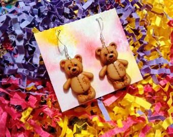 Teddy bear earrings