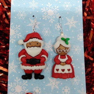 Santa Clause earrings, Christmas earrings, Santa Clause jewelry, Mrs. Clause jewelry, Mrs. Clause earrings, teacher jewelry, gifts under 10