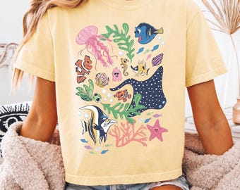 Camiseta retro de bebé con personajes de Buscando a Nemo, camiseta de Nemo "Sigue nadando", camisetas de vacaciones familiares de Nemo, viaje de chicas a WDW Disney 2026