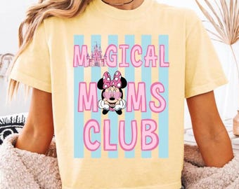Retro Magical Moms Club Boxy Tee Comfort Colors Shirt, Disney Minnie Mom Shirt, Disney Mommy Birthday Tee, Mother's Day Gift For Mom