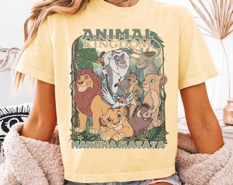 Comfort Colors® Disney Animal Kingdom Lion King Boxy Tee, Timon Pumbaa Hakuna Matata Matching Tee, WDW Disneyland Family Trip Tee