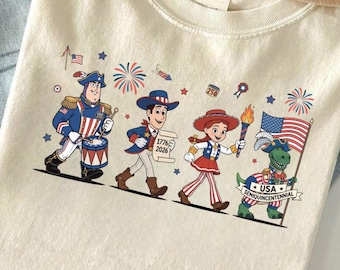 Disney Toy Story 4th Of July Boxy Tee Comfort Colors Shirt, Funny USA 250th Anniversary Tee, Disney World, Mickey and Friends Disney Shirts