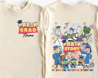Personalized Disney Toy Story Kindergarten Graduation Shirt, Custom Dad Mom Kids Name Graduation Shirt, Preschool Grad Gift for Daughter Son