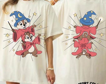 Disney Chip N Dale Costume Mickey Sorcerer Comfort Colors Shirt, Disney Trip Shirt, Disneyland Family Matching Shirt, Disney 2026 Shirt Gift