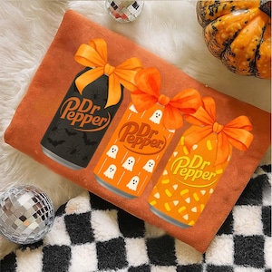Trendy Halloween Soda Png, Retro Soda Can Digital Download, Cute Bats, Ghost and Halloween Candy Bow Design, Graphic for Sublimation